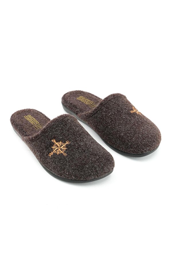 15339 Kışlık Erkek Keçe Çıkarılabilir Taban Misafir Ev Bahçe Terlik