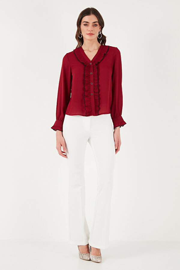 Bayan Gömlek 611GO00341 BORDO