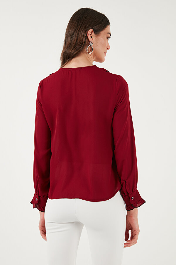 Bayan Gömlek 611GO00341 BORDO