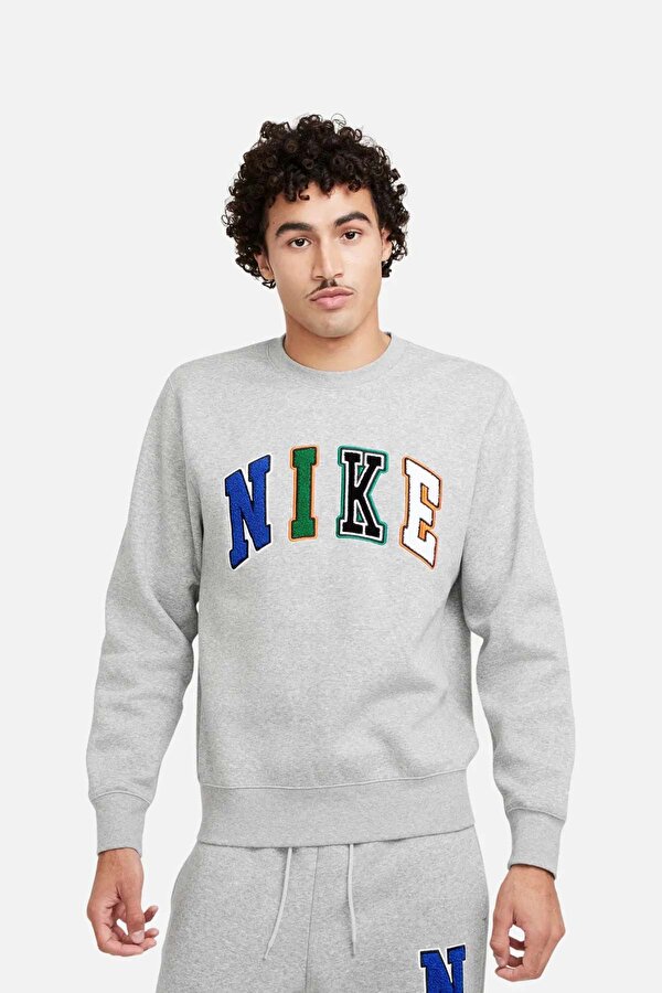 M NK CLUB BB CREW LETTERS Siyah Erkek Uzun Kol T-Shirt