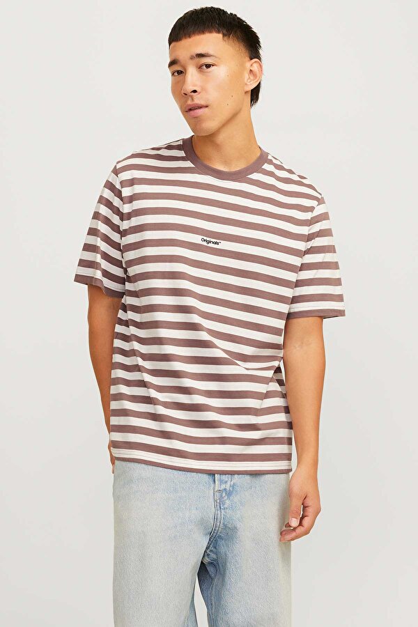 JORVESTERBRO NEWTON STRIP Kahverengi Erkek Kısa Kol T-Shirt