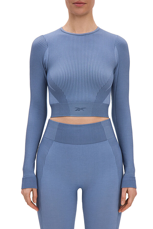 Clothing Reebok Rbk Lab Ls Seamless Crop Голубой 004