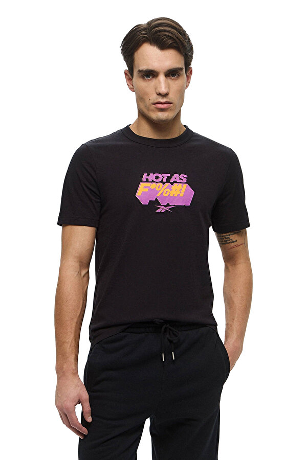 Reebok Gs Hype Text Tee Черный Мужчина Футболка