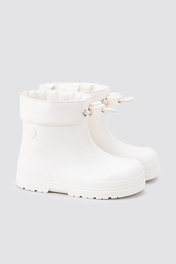 MENDI Unisex Çocuk Su Geçirmez Çizme Beyaz