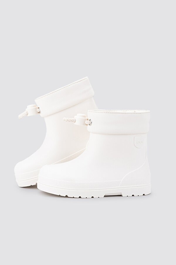 MENDI Unisex Çocuk Su Geçirmez Çizme Beyaz