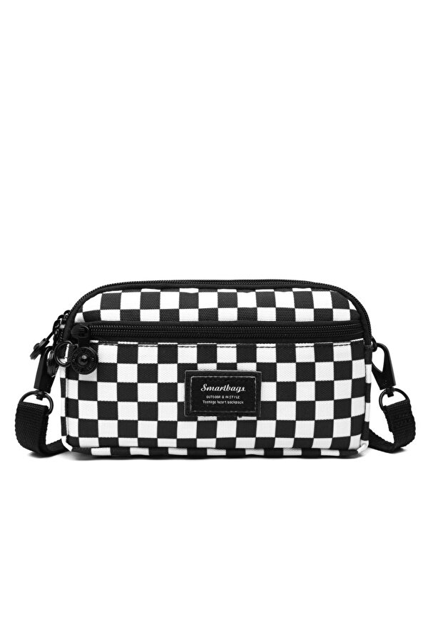 Dama Desenli Unisex Mini Cüzdan  1112 Beyaz