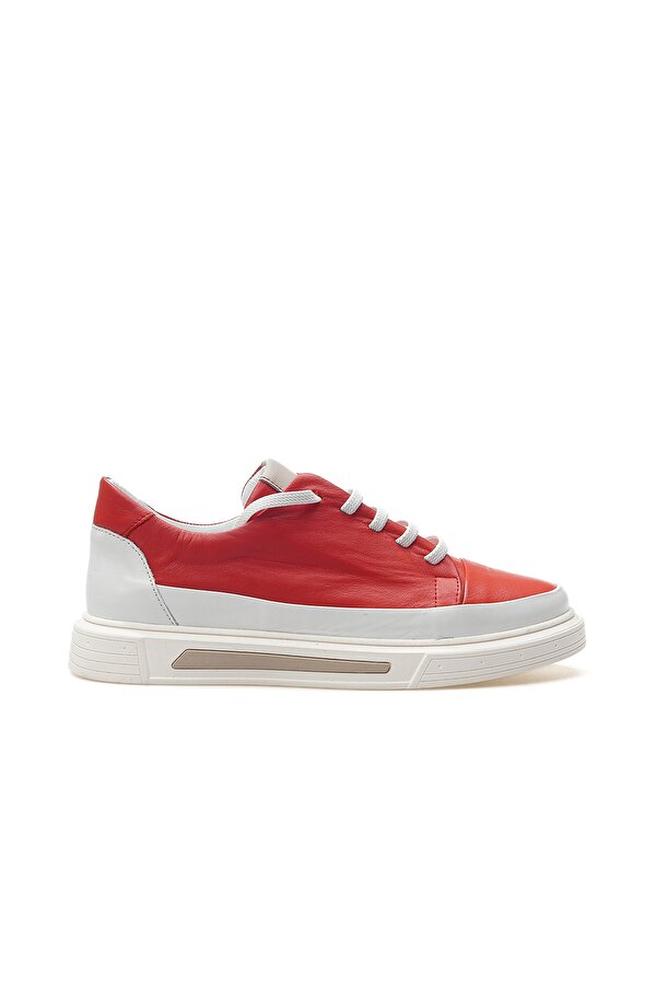 Kadın Hakiki Deri Casual Sneaker Ayakkabı 25y D25ya-3525 Z Kırmızı