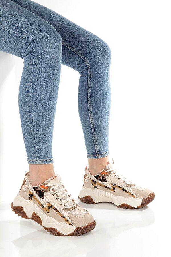 Leo Ten Leopar Sneaker Günlük Kadın Spor Ayakkabı