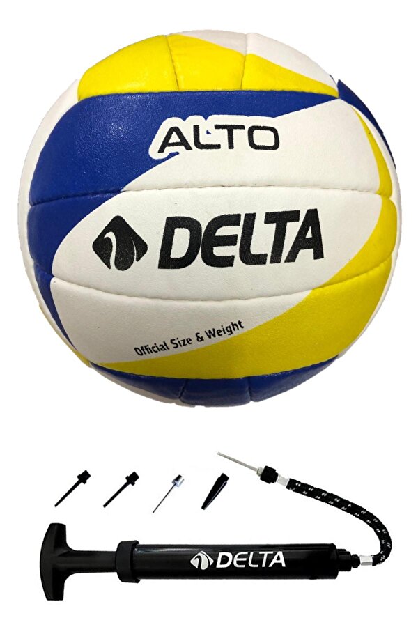 Alto Özel El Dikişli 5 Numara Voleybol Topu + Çok Fonksiyonlu Top Şişirme Pompası Seti
