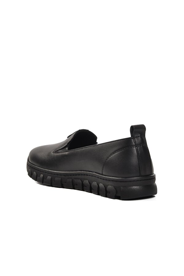 9059-25K Siyah Hakiki Deri Kadın Günlük Ayakkabı