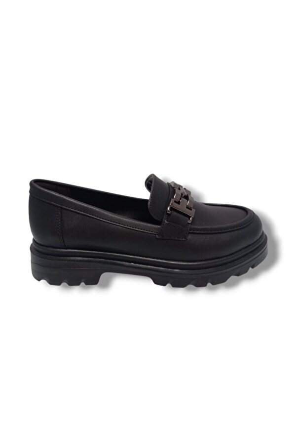 801-25 Deri Loafer Tokalı Kadın Ayakkabı