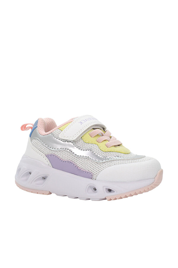 1 VELCRO AND ELASTIC LACE WHITE Girl Sneaker
