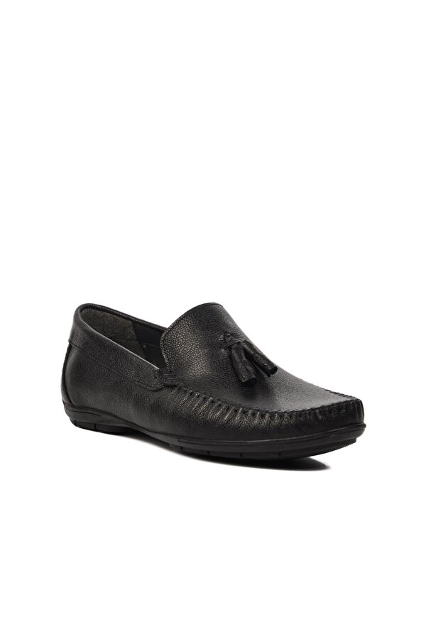 D7218 Siyah Hakiki Deri Erkek Loafer Ayakkabı