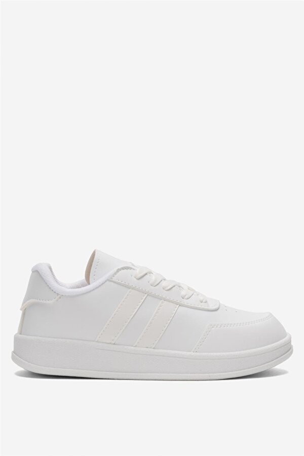 Unisex Düz Hafif Taban Günlük Sneaker Ayakkabı BEYAZ