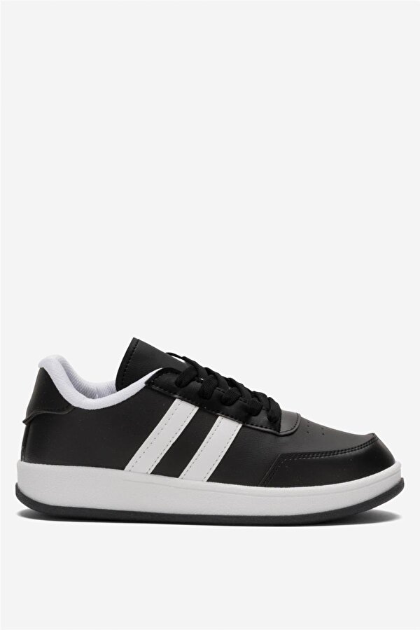 Unisex Düz Hafif Taban Günlük Sneaker Ayakkabı SİYAH - BEYAZ