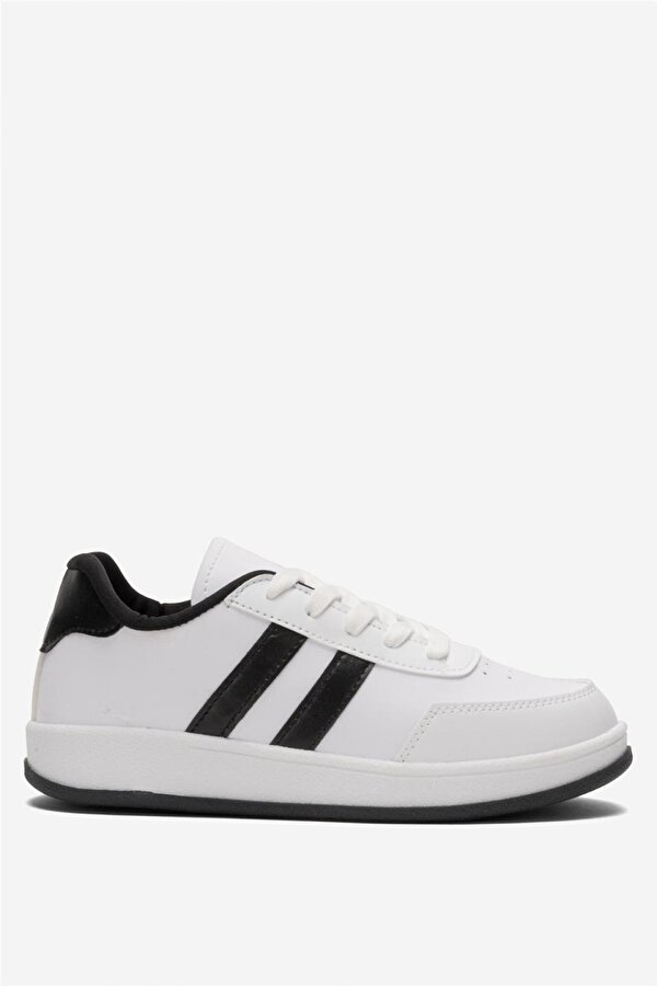 Unisex Düz Hafif Taban Günlük Sneaker Ayakkabı BEYAZ - SİYAH