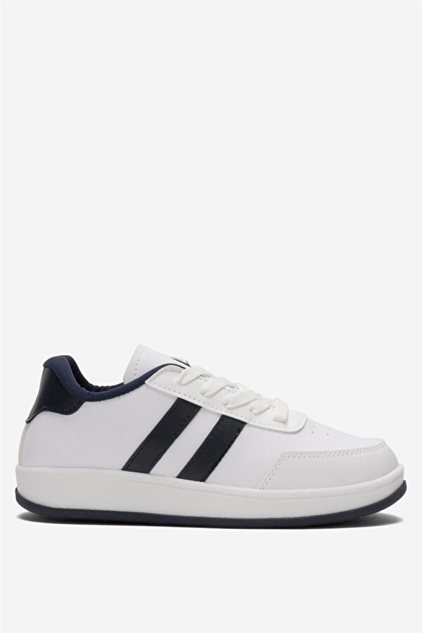 Unisex Düz Hafif Taban Günlük Sneaker Ayakkabı BEYAZ - LACİVERT