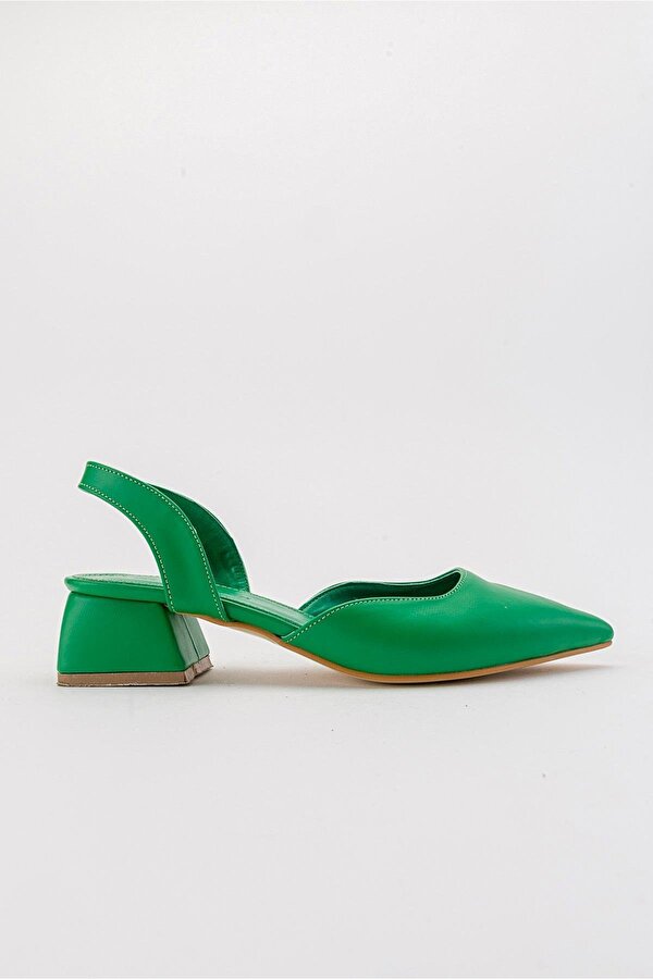 Kadın Topuklu Sandalet ÇİMEN YEŞİLİ CİLT