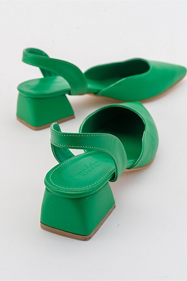 Kadın Topuklu Sandalet ÇİMEN YEŞİLİ CİLT