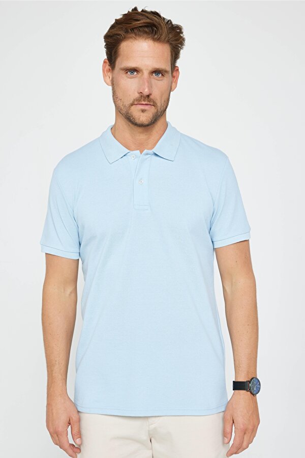 Erkek 5 li Paket Bordo-Gri-Lacivert-Beyaz-Mavi Slim Fit Dar Kesim Pamuklu Düz Pike Polo Yaka Tişört