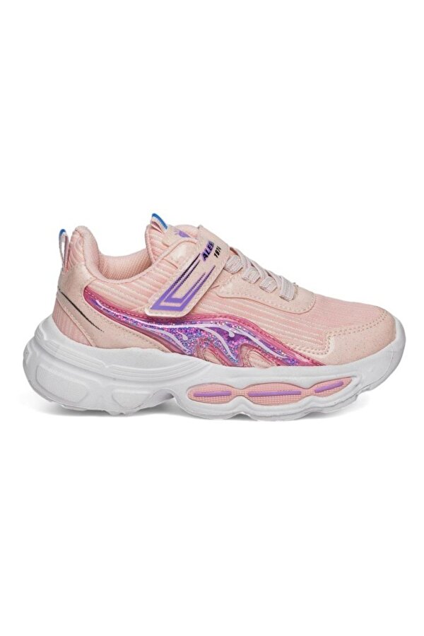 010-25 Simli Maskotlu Kız Çocuk Sneaker Pudra Pembe 31-35