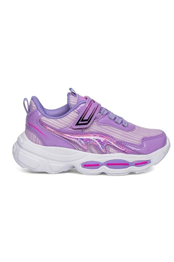 010-25 Simli Maskotlu Kız Çocuk Sneaker Lila Pembe 31-35