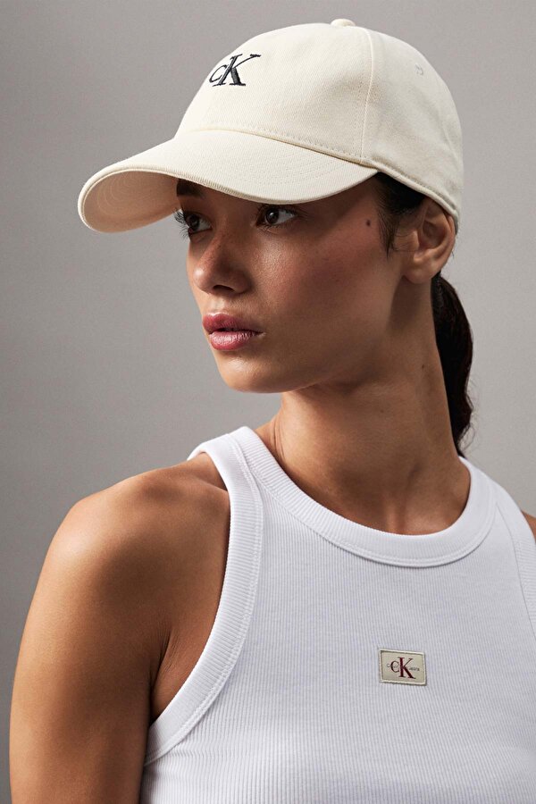 EMBROIDERED MONOGRAM CAP Beyaz Unisex Şapka