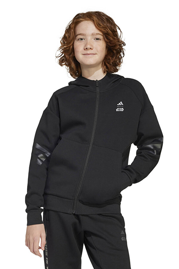 J SW MNDO TT        BLACK Siyah Erkek Fermuarlı Sweatshirt