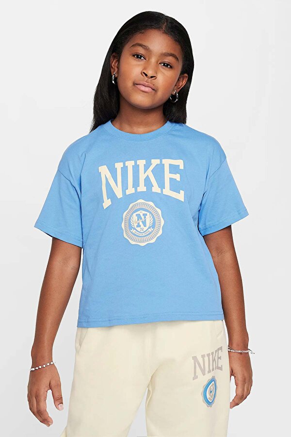G NSW TEE GRAPHIC STAR Mavi Kız Çocuk Kısa Kol T-Shirt