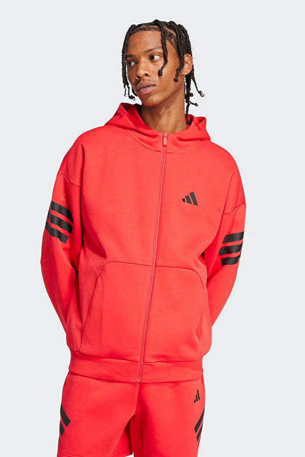 M FI 3S FZ          PURRU Kırmızı Erkek Fermuarlı Sweatshirt