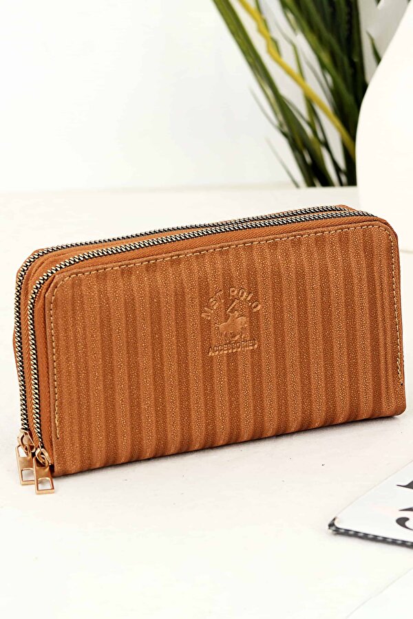 Frank Büyük Boy Saten Çizgili Çok Bölmeli Kadın Kartlık Cüzdan BP-4681C