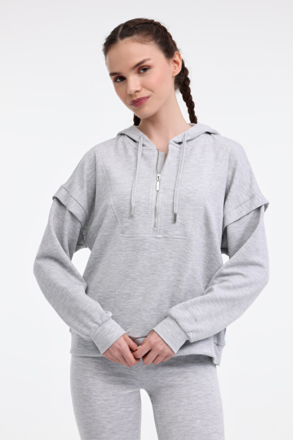 WL DOINA 16MS438 5FX Gri Kadın Sweatshirt