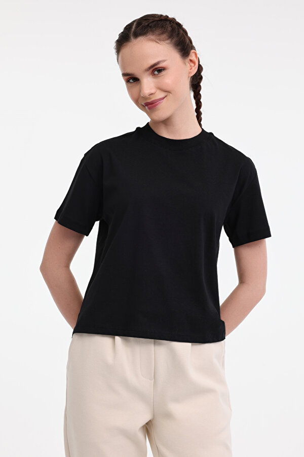 WL UNI 11KT70 5FX Siyah Kadın Kısa Kol T-Shirt