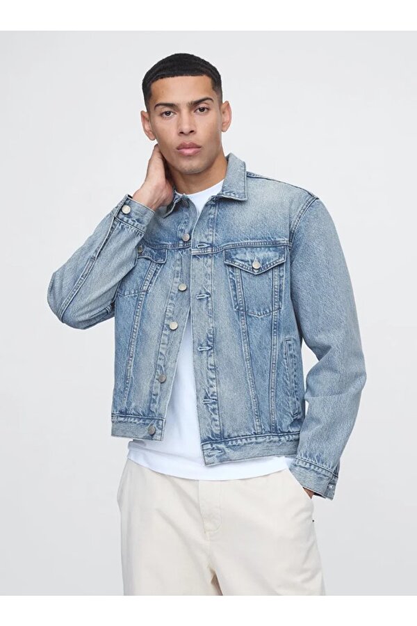 V-New Denim Icon Jacket - Lıght 722737000 Icon Denim Ceket Erkek Kot Ceket