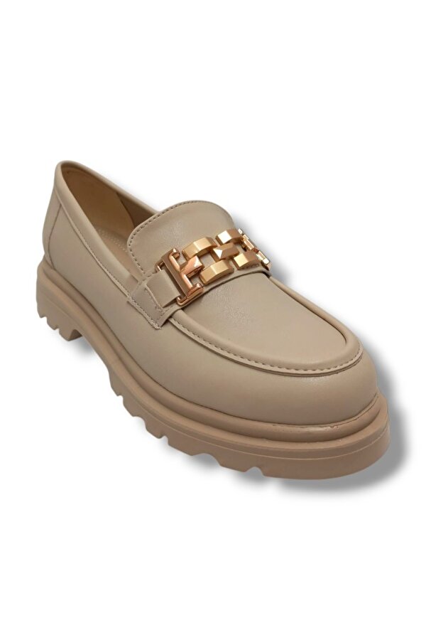 801-25 Deri Loafer Tokalı Kadın Ayakkabı