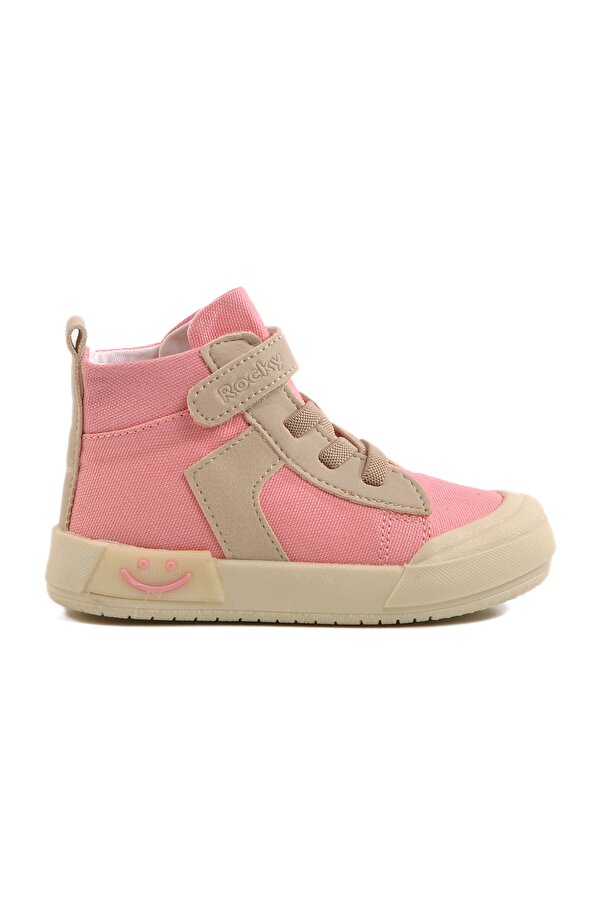 Pudra Keten Bilek Boy Cırtlı Kız Çocuk Sneaker 7465 B