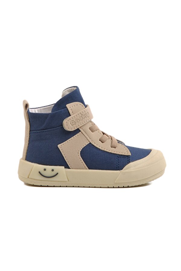 Lacivert Keten Bilek Boy Cırtlı Unisex Çocuk Sneaker 7465 B