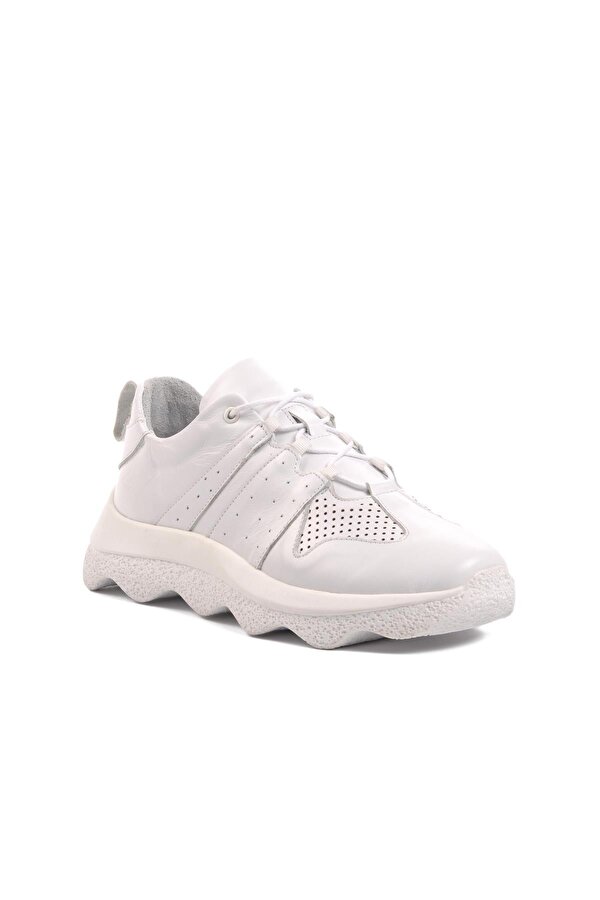 2314001 Beyaz İçi Dışı Hakiki Deri Kadın Sneaker
