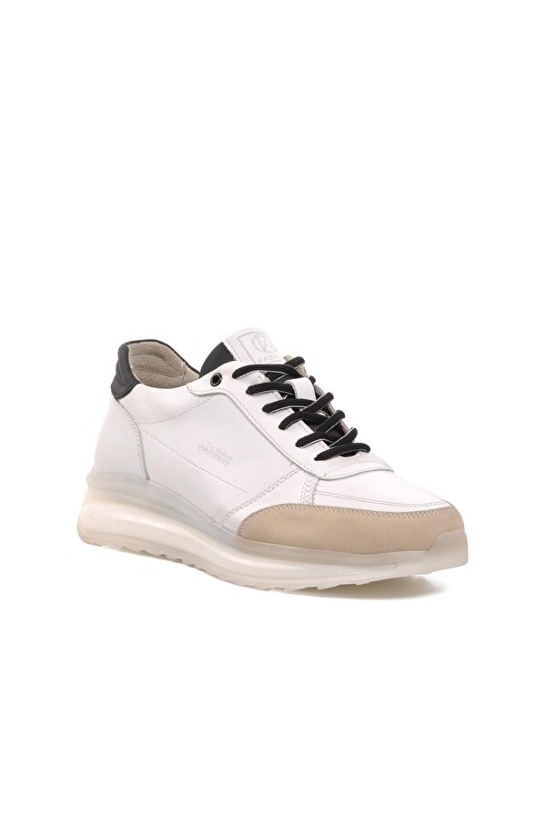 152-17389 Beyaz Hakiki Deri Erkek Sneaker