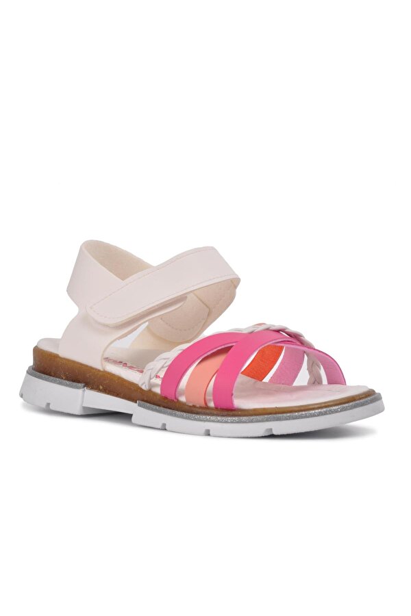 Şiringenç 001 Beyaz-Pembe Çocuk Sandalet