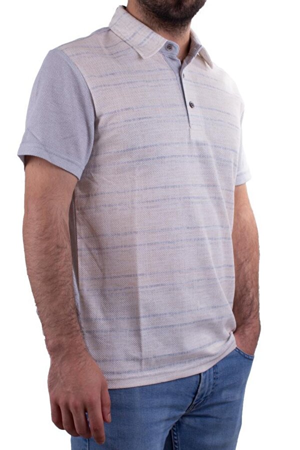 2281 Gri Polo Yaka Erkek T-Shirt