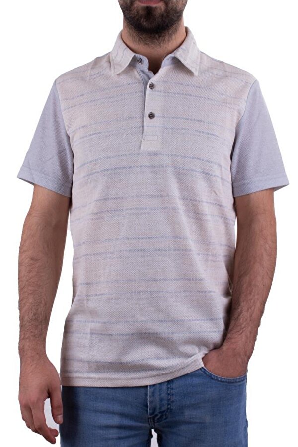 2281 Gri Polo Yaka Erkek T-Shirt