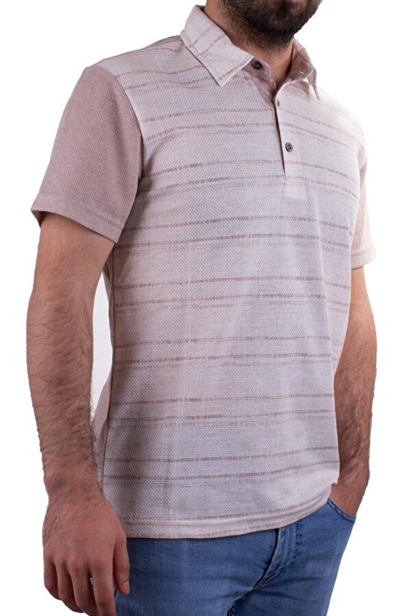 2281 Bej Polo Yaka Erkek T-Shirt