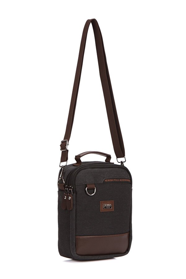 Erkek Siyah Kanvas Kumaş El ve Omuz Çantası new313