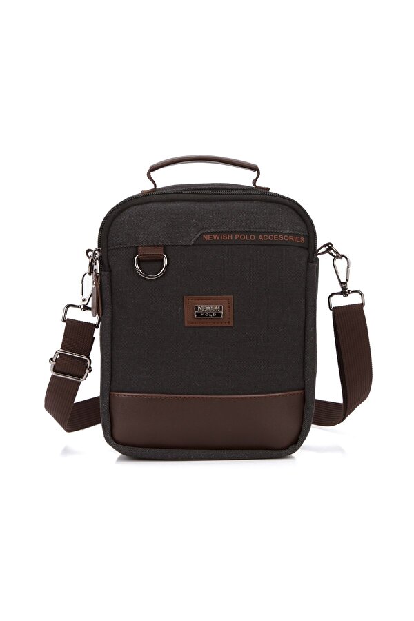 Erkek Siyah Kanvas Kumaş El ve Omuz Çantası new313