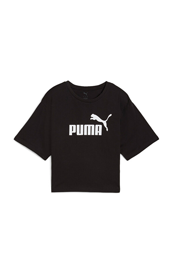 ESS Cropped No.1 Logo Tee Siyah Kadın Kısa Kol T-Shirt
