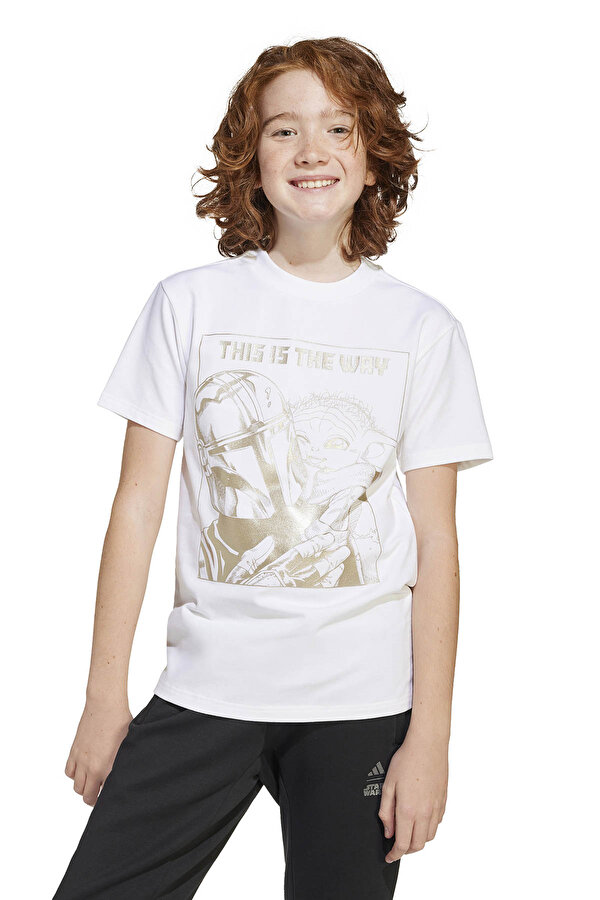 J SW MNDO GFX T     WHITE Beyaz Unisex Çocuk Kısa Kol T-Shirt