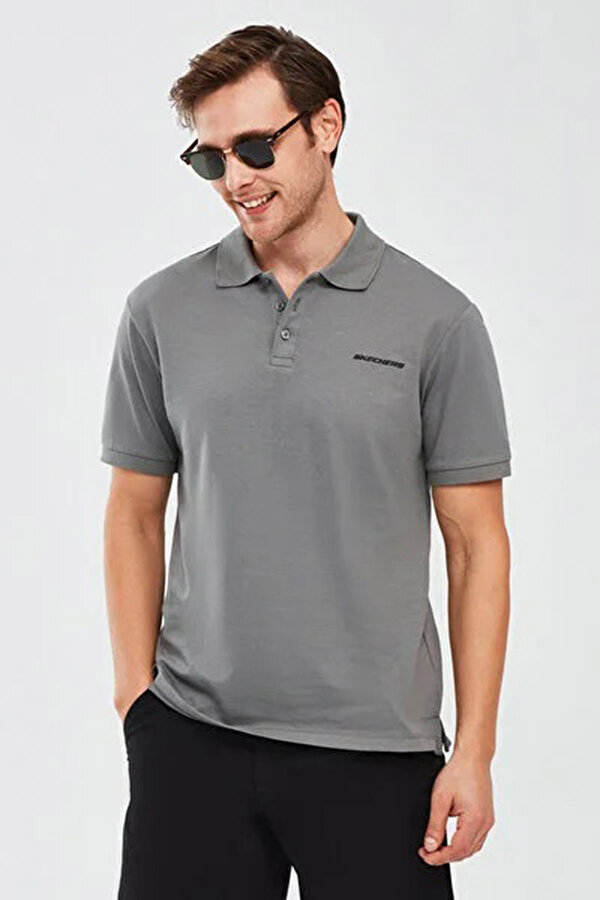 M Short Sleeve Polo GRI MELANJ Erkek Kısa Kol T-Shirt