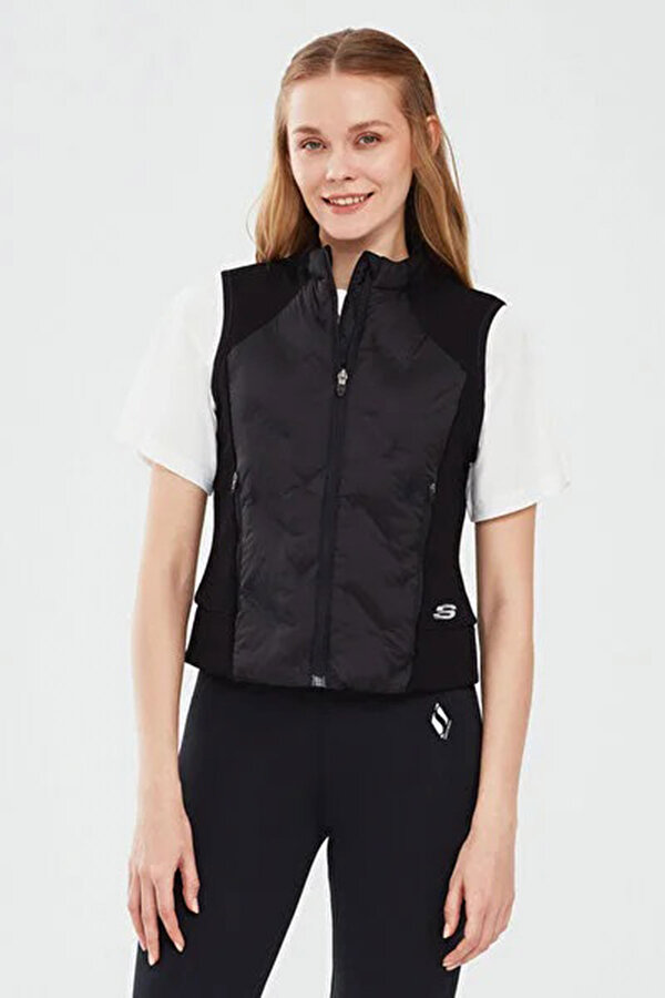 W Quilted Vest Siyah Kadın Yelek