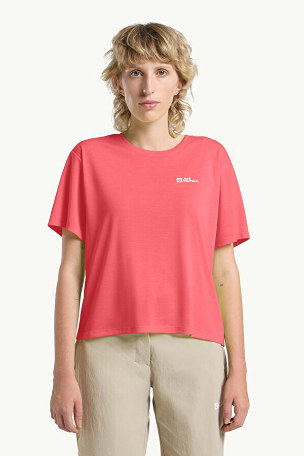 VONNAN CROP T W CORAL Kadın Kısa Kol T-Shirt